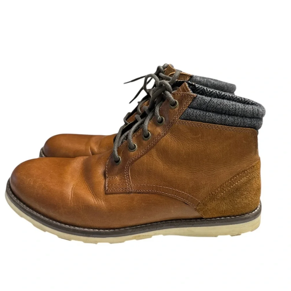 Crevo Men's Geoff Lace Up Ankle Leather Boots in Chestnut Size 9.5
